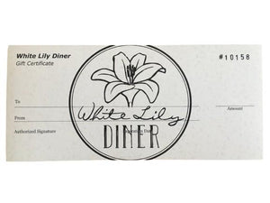 Gift Certificate $50 - White Lily Diner